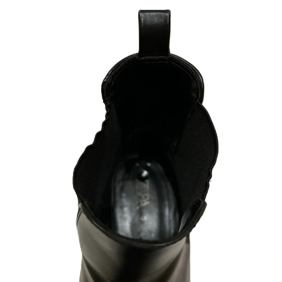 Zara Women’s Black Faux Leather Chelsea Boots Booties Size 40 - Picture 14 of 14